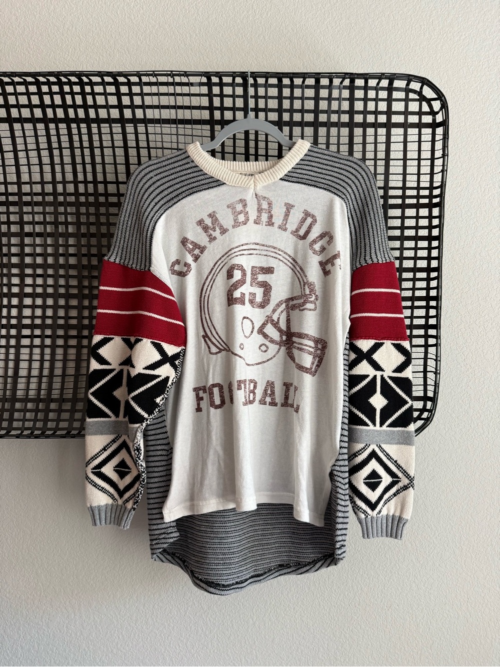 Free people Cambridge football sweater jersey